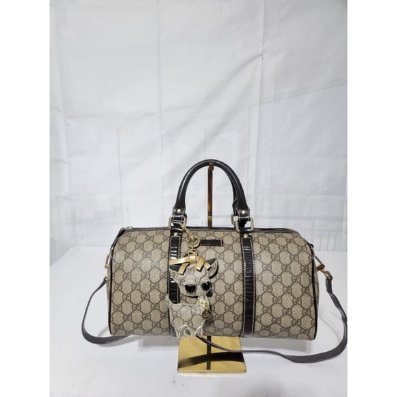 Authentic GUCCI GG Supreme Monogram Small Joy Boston Beige/Brown - Picture 1 of 14